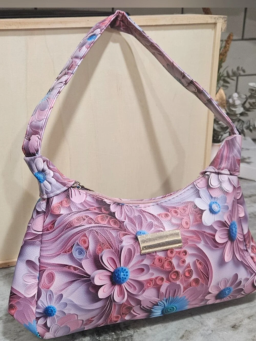 Gorgeous Floral Print  Hobo Satchel Shoulder Bag